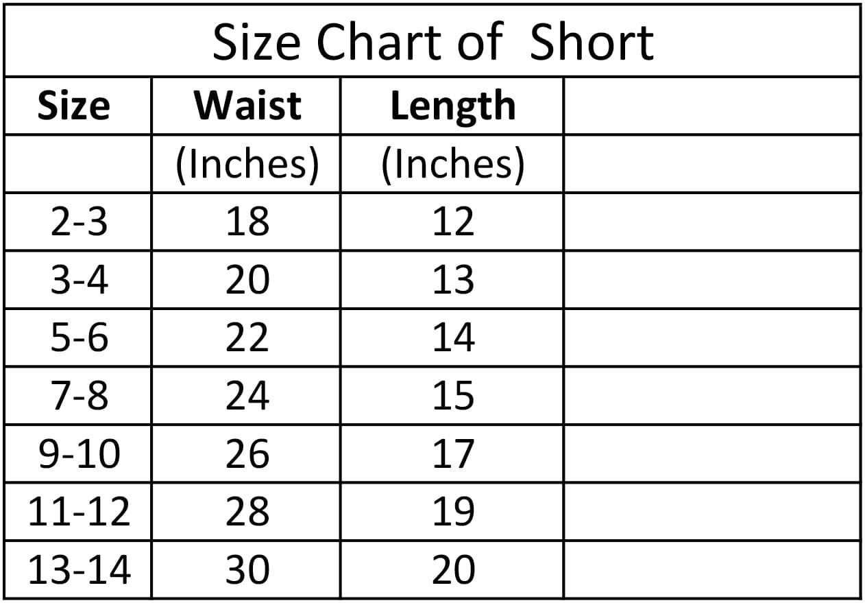 Jupiter Kids Double Knit Interlock Short 2-14 years