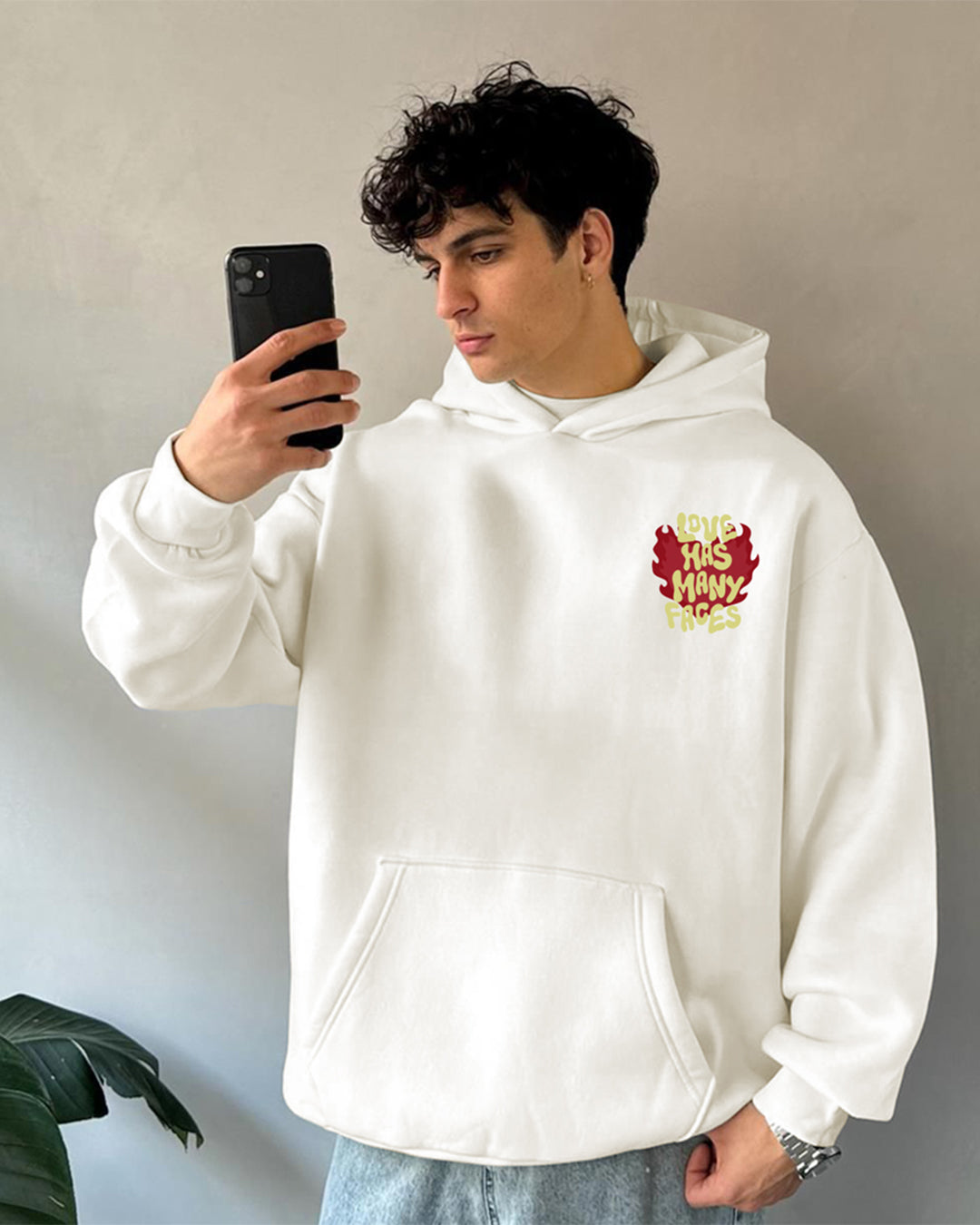 Jupiter Hotep Oversized Faceless Love Printed Hoodie