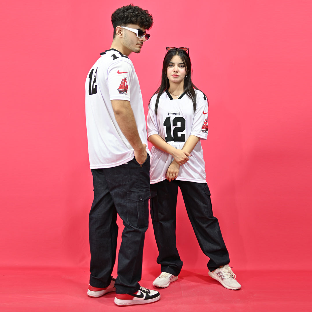 Jupiter Sporty Style Oversized No 12 Baseball Tee Shirt