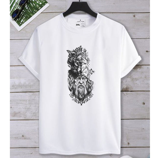 Jupiter Vikings Saga Cotton Graphic Tee For Men