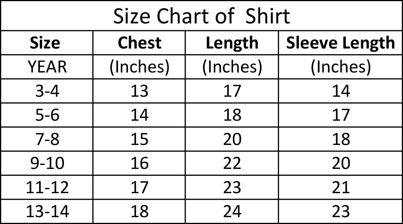 Jupiter Summer Long Sleeve Tee Shirt For Kids( 2-14 Years)