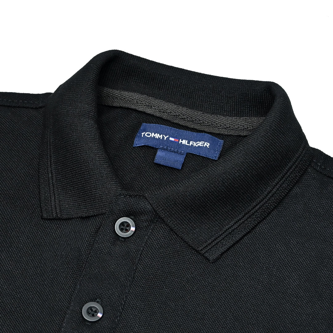 Cossic Premium Logo Black Cotton Polo For Men