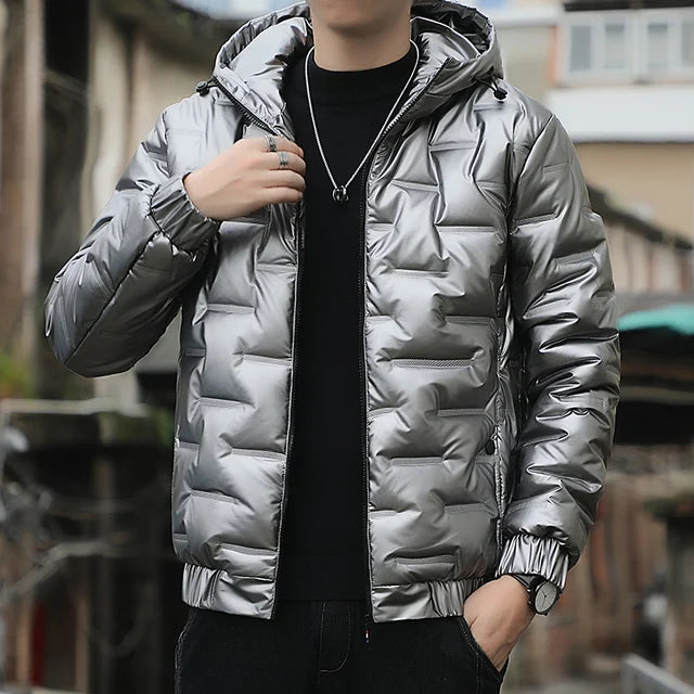 Imported Metal Look Insulation Punched Jackets for Men