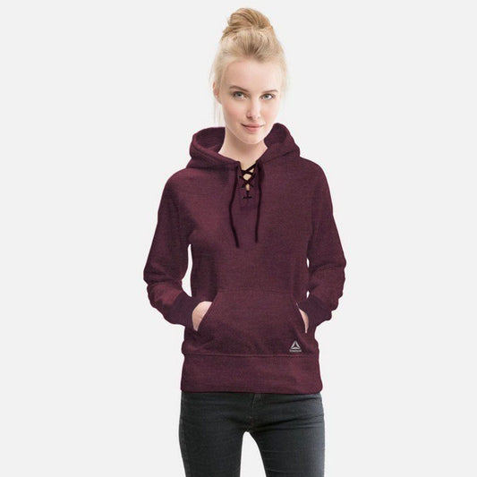 Women draw Cord White Hoodie