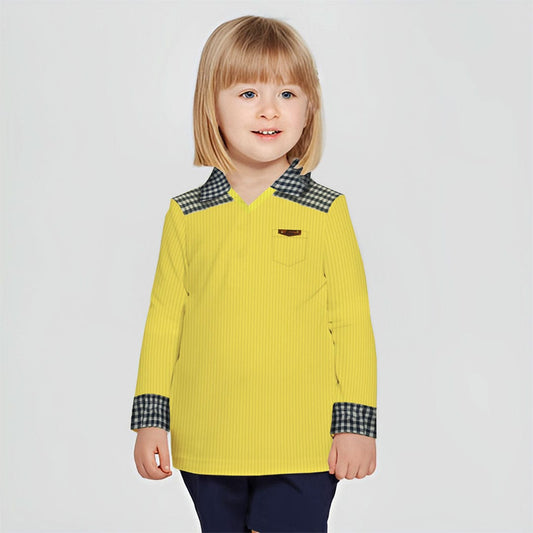 HJBZ CONTRAST CHECKERED FASHION KIDS TEE SHIRT (1 TO 5 YEAR)