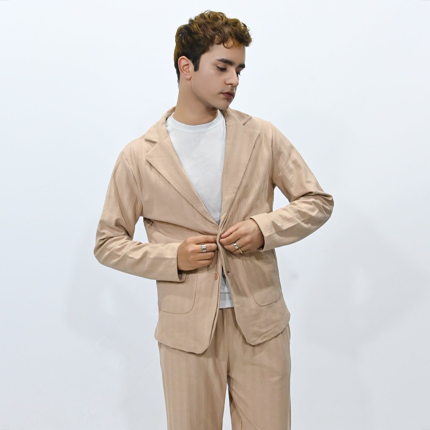 Jupiter Celebrity Self Textured Gender Neutral Skin Casual Pant Coat