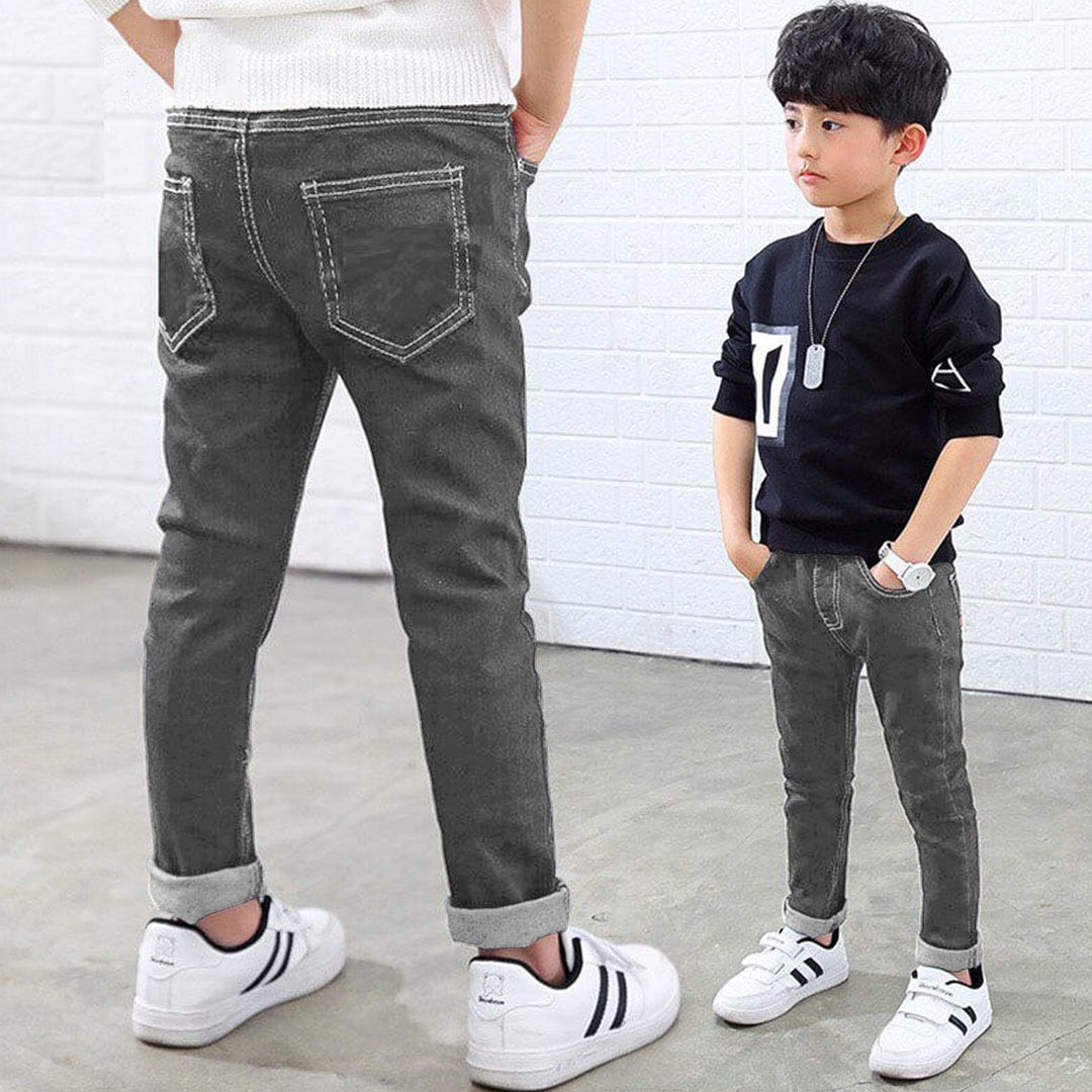 Boys ( 3-4 Years To 9-12 Years ) Classy Stretchy Slim Fit Denim Pant