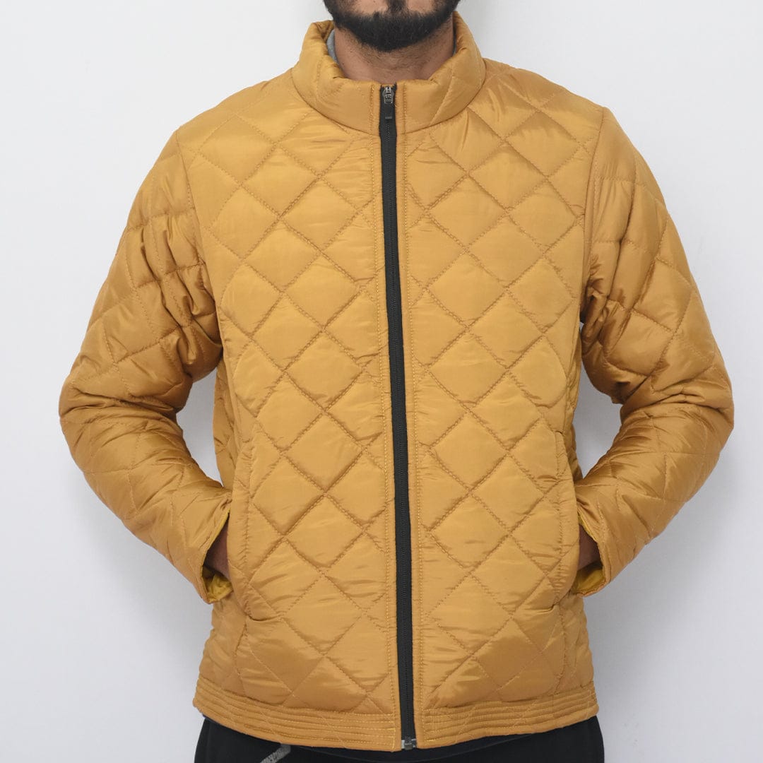 Jupiter Cross Box Stich Pattern Zip through Puffer Jacket