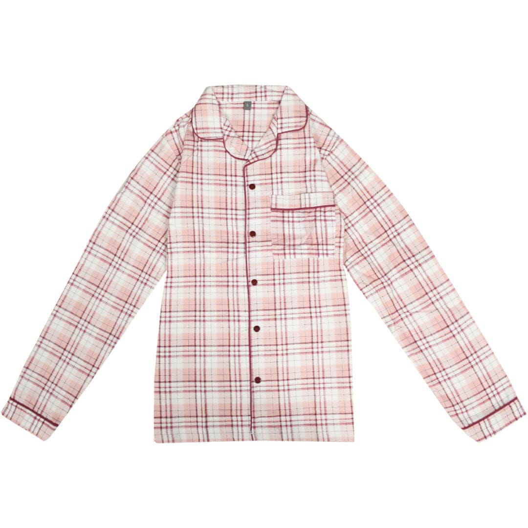 Women's Oxford Check Night Wear Light Pink Suit