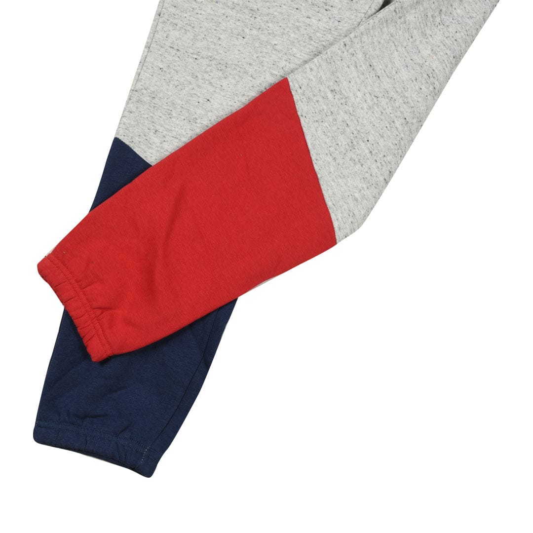 Boys Color Block Slub Grey Trouser