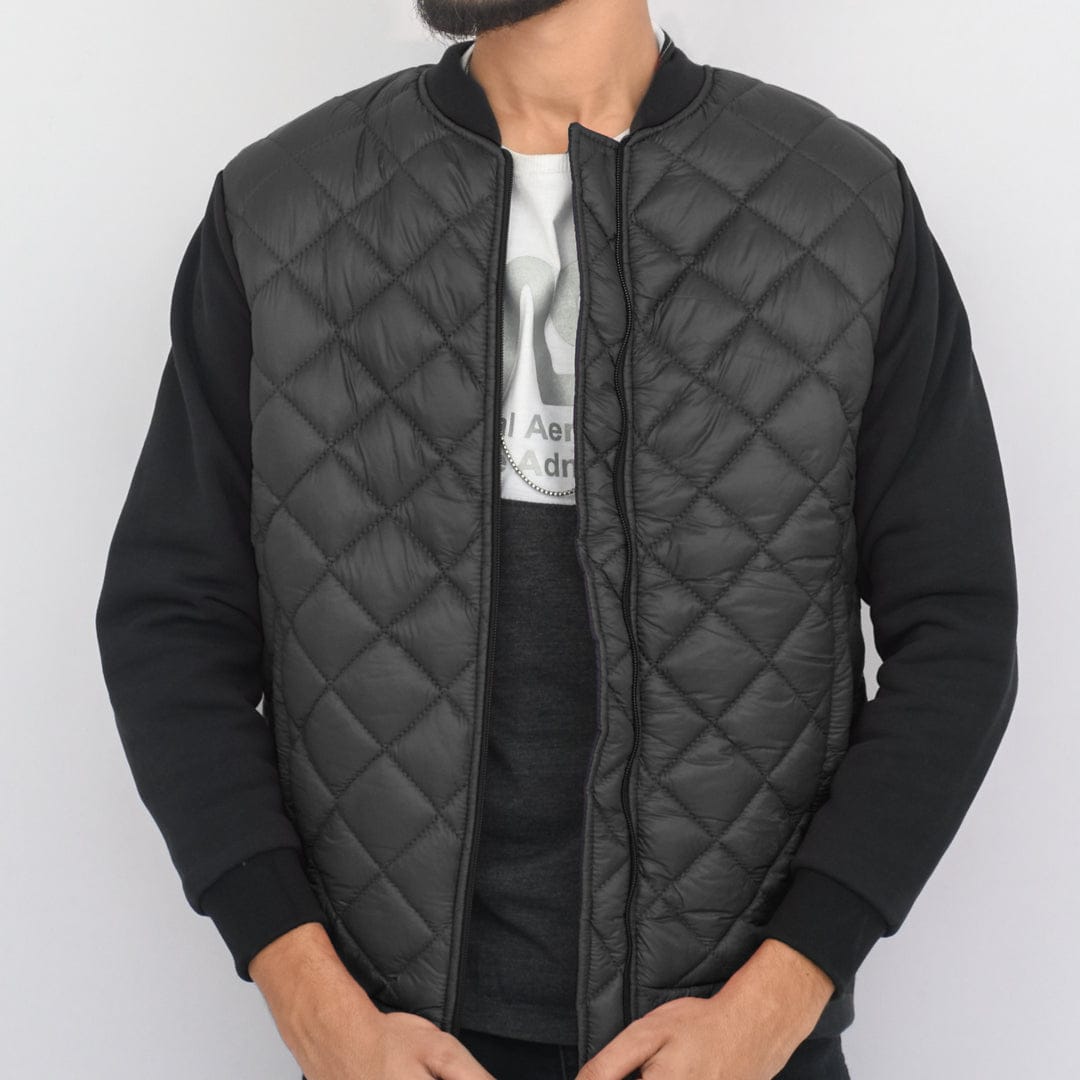 Jupiter Distinct Sleeves Puffer Bomber Jacket