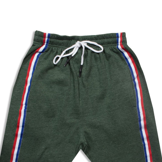 Side Striped Green Zipper Bottom Trouser