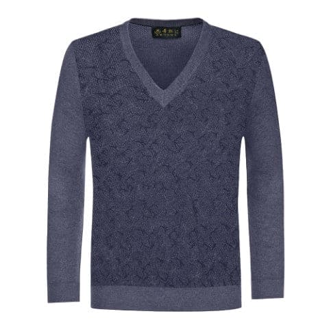 Men V Neck Long Sleeves Synthetic Wool Sweaters