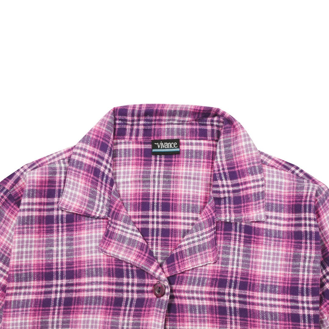 Women nightwear checkered Pink Shirt