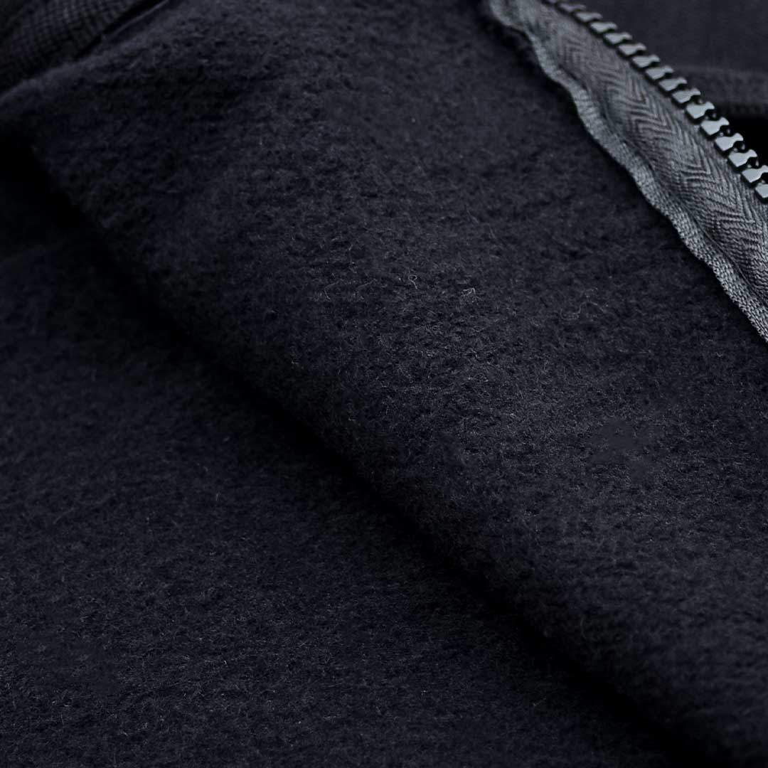 Oversized Basic Black Zipper Hoodie