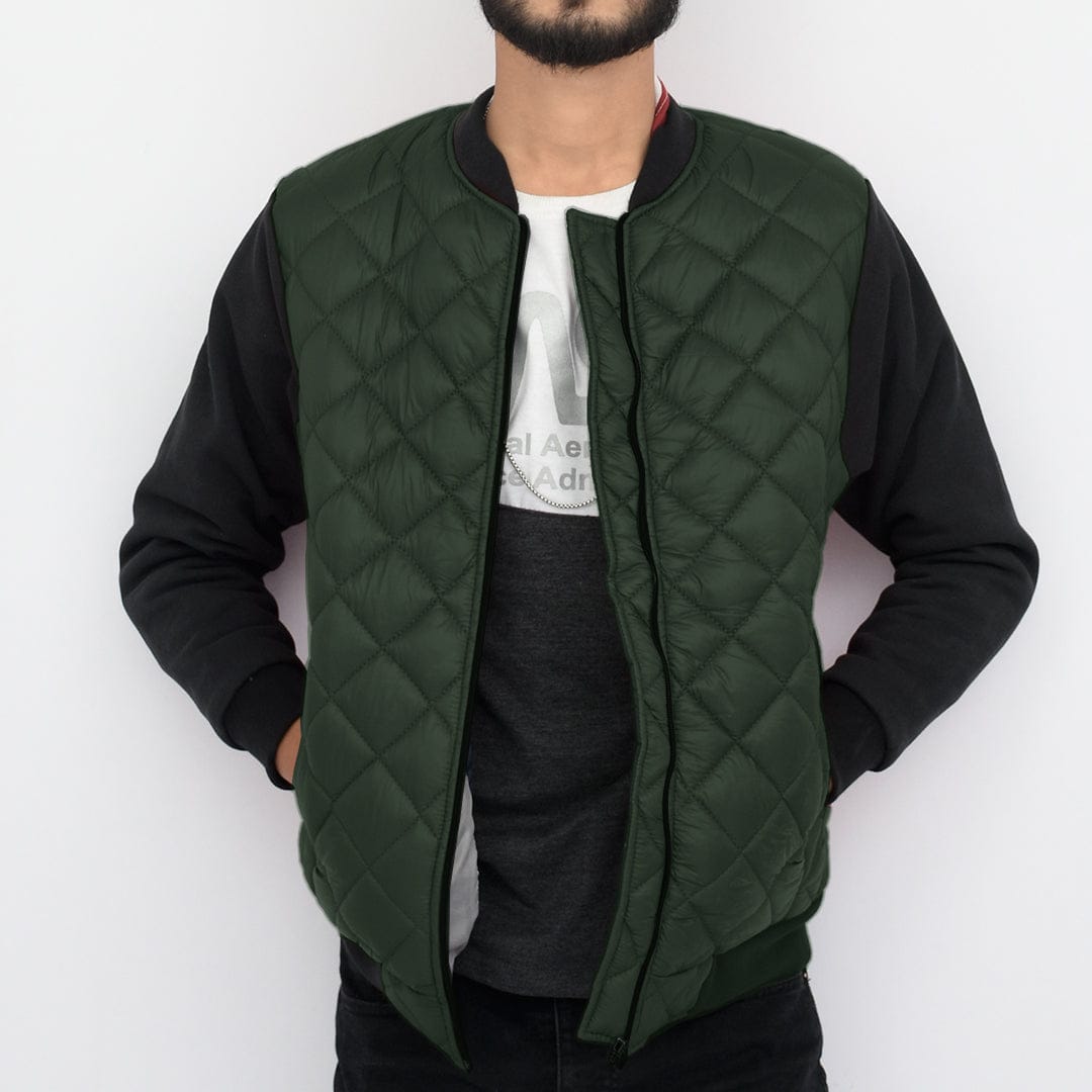 Jupiter Distinct Sleeves Puffer Bomber Jacket