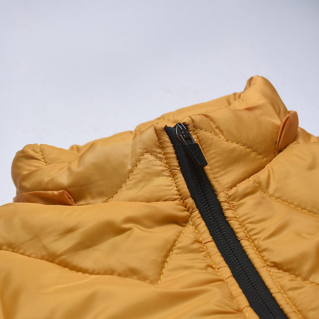 Men Detachable Hood Solid Puffer Jacket