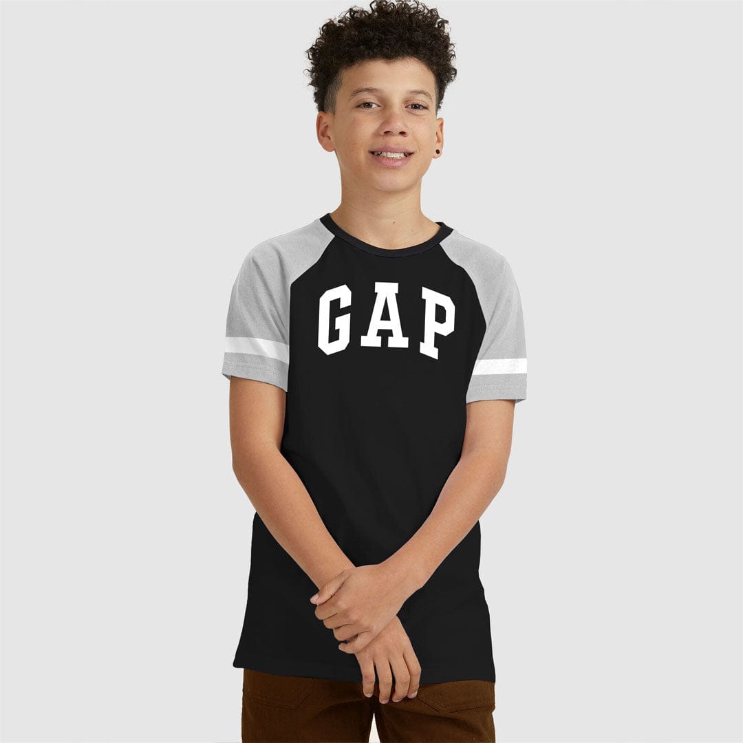 Kid's Raglan Contrast Sleeves Tee Shirt 7-14 Years