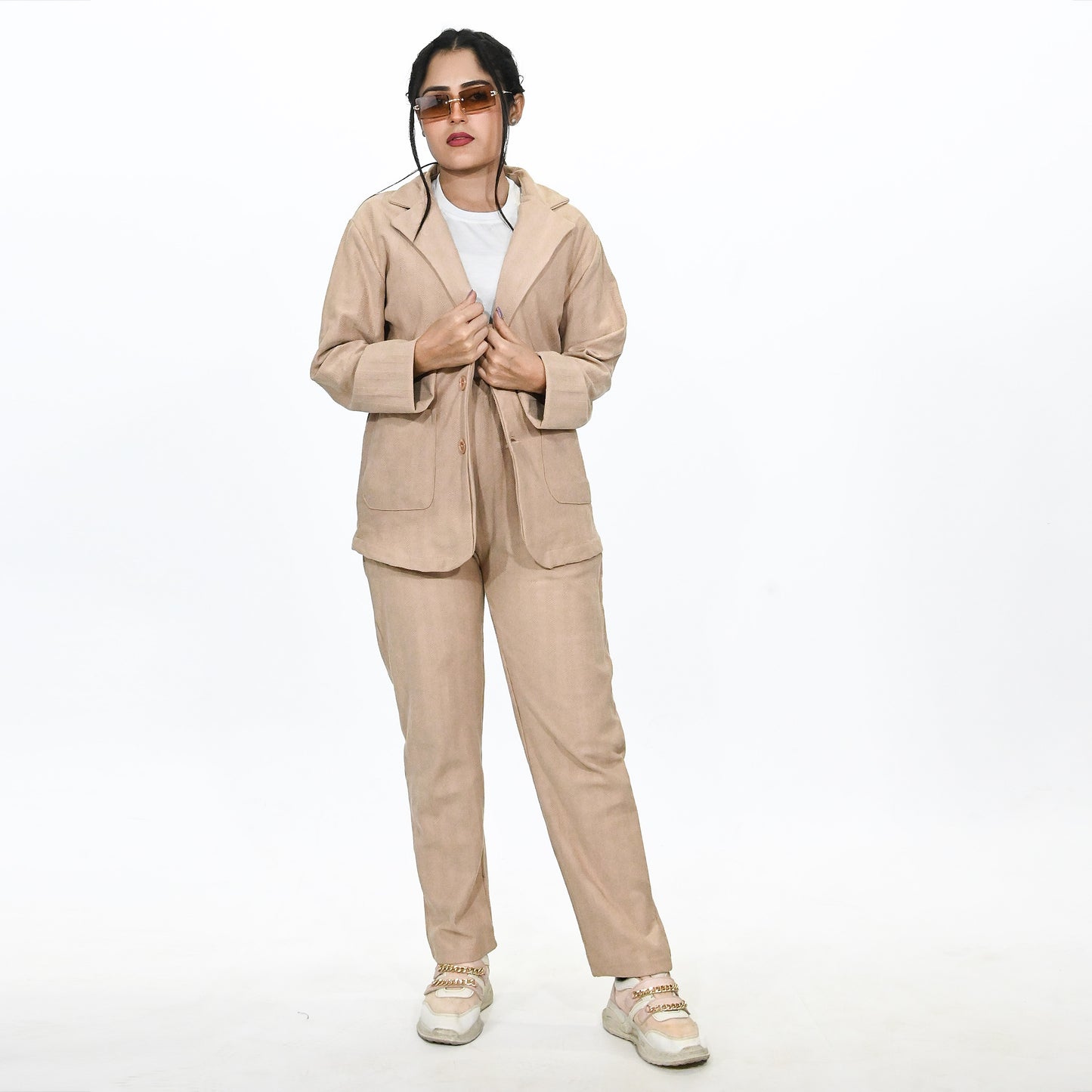 Jupiter Celebrity Self Textured Gender Neutral Skin Casual Pant Coat