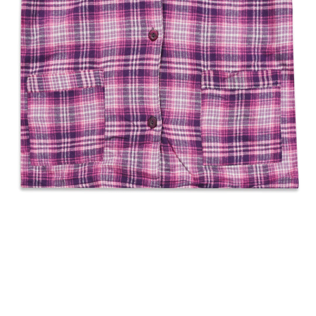 Women nightwear checkered Pink Shirt