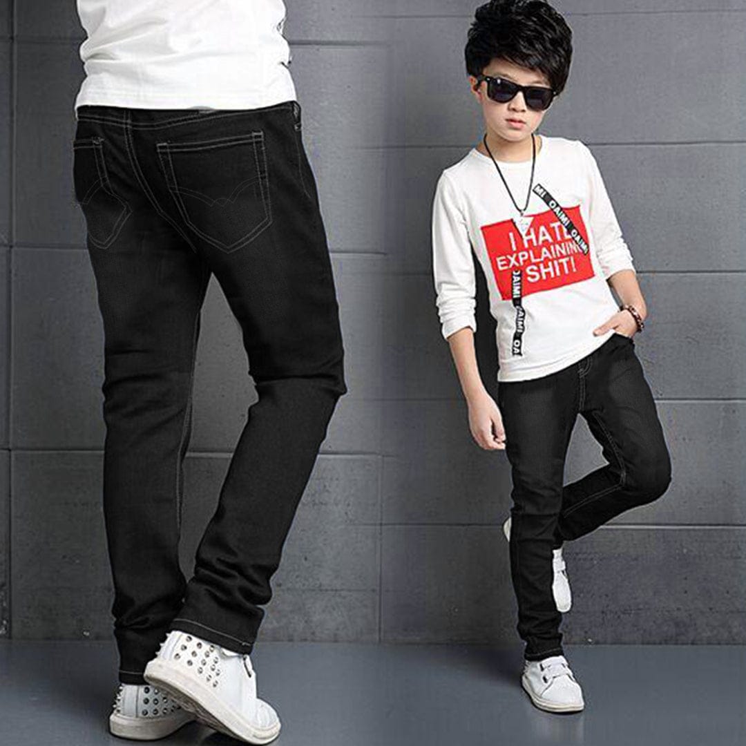 Boys ( 3-4 Years To 9-12 Years ) Classy Stretchy Slim Fit Denim Pant