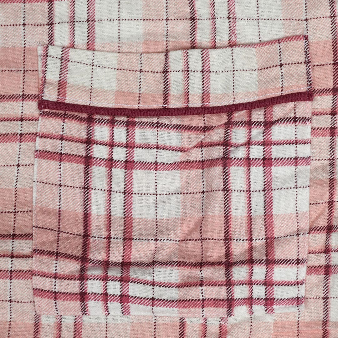 Women's Oxford Check Night Wear Light Pink Suit