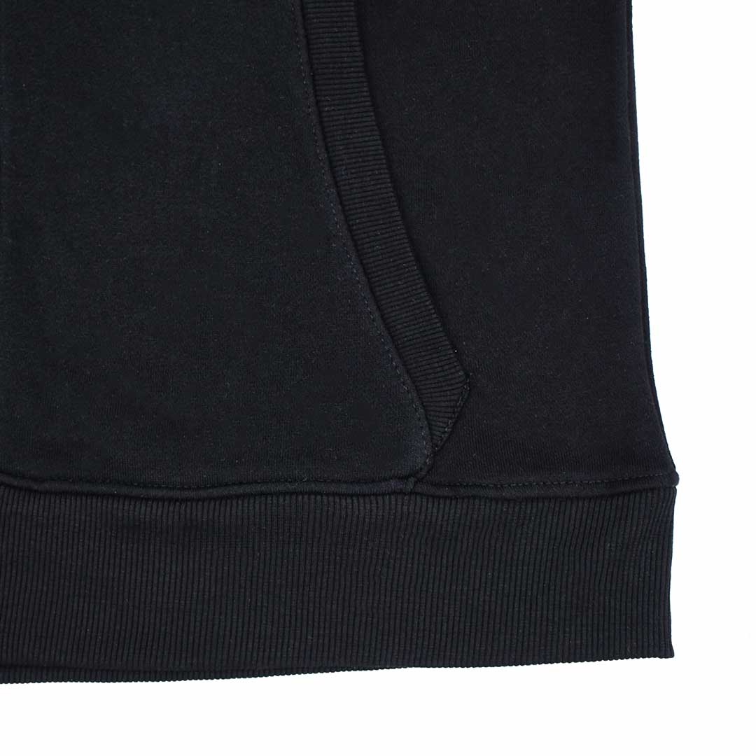 Oversized Basic Black Zipper Hoodie