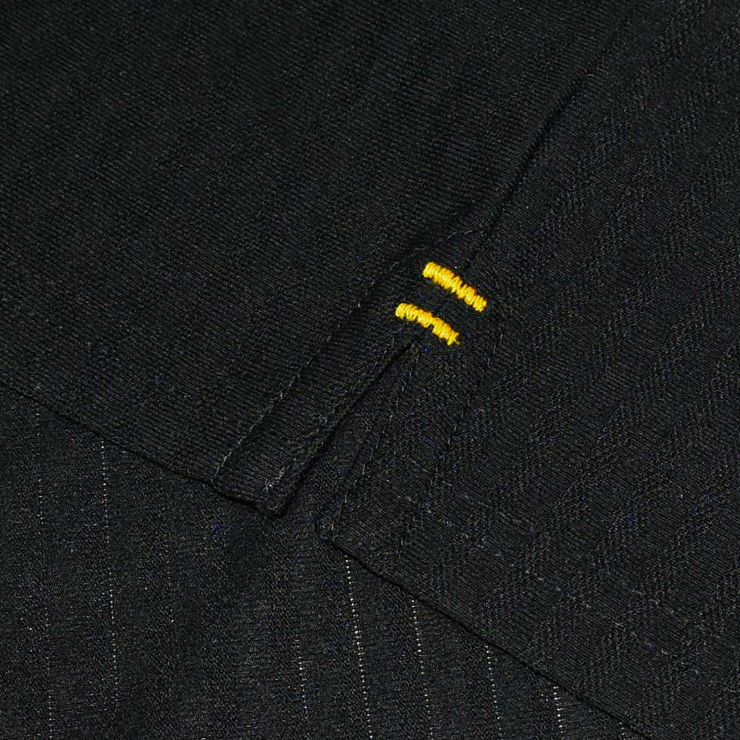 Textured Fabric Black Elite Cotton Polo For Men
