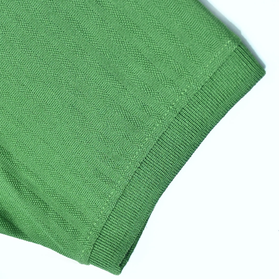 Textured Fabric Superior Logo Cotton Polo For Men