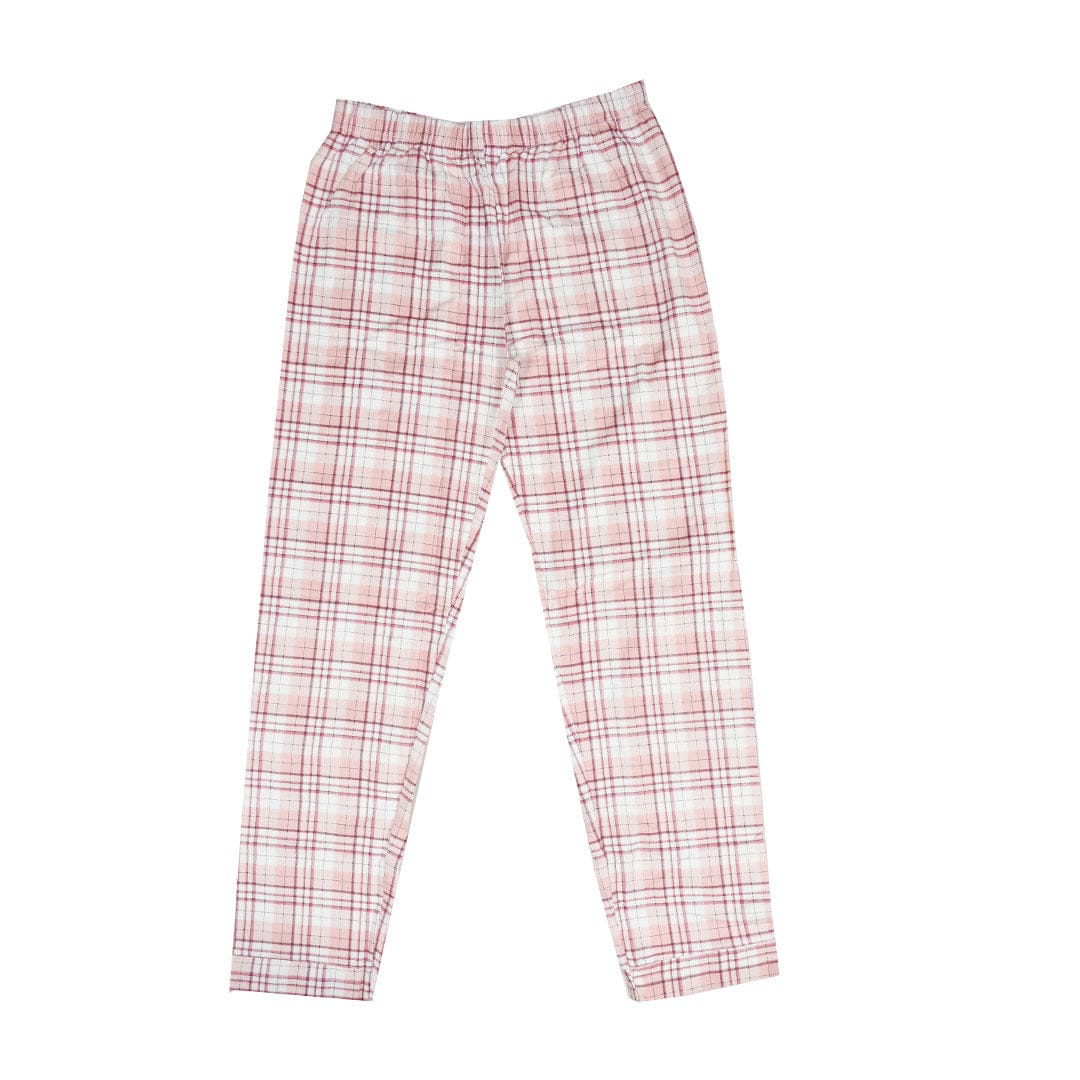 Women's Oxford Check Night Wear Light Pink Suit