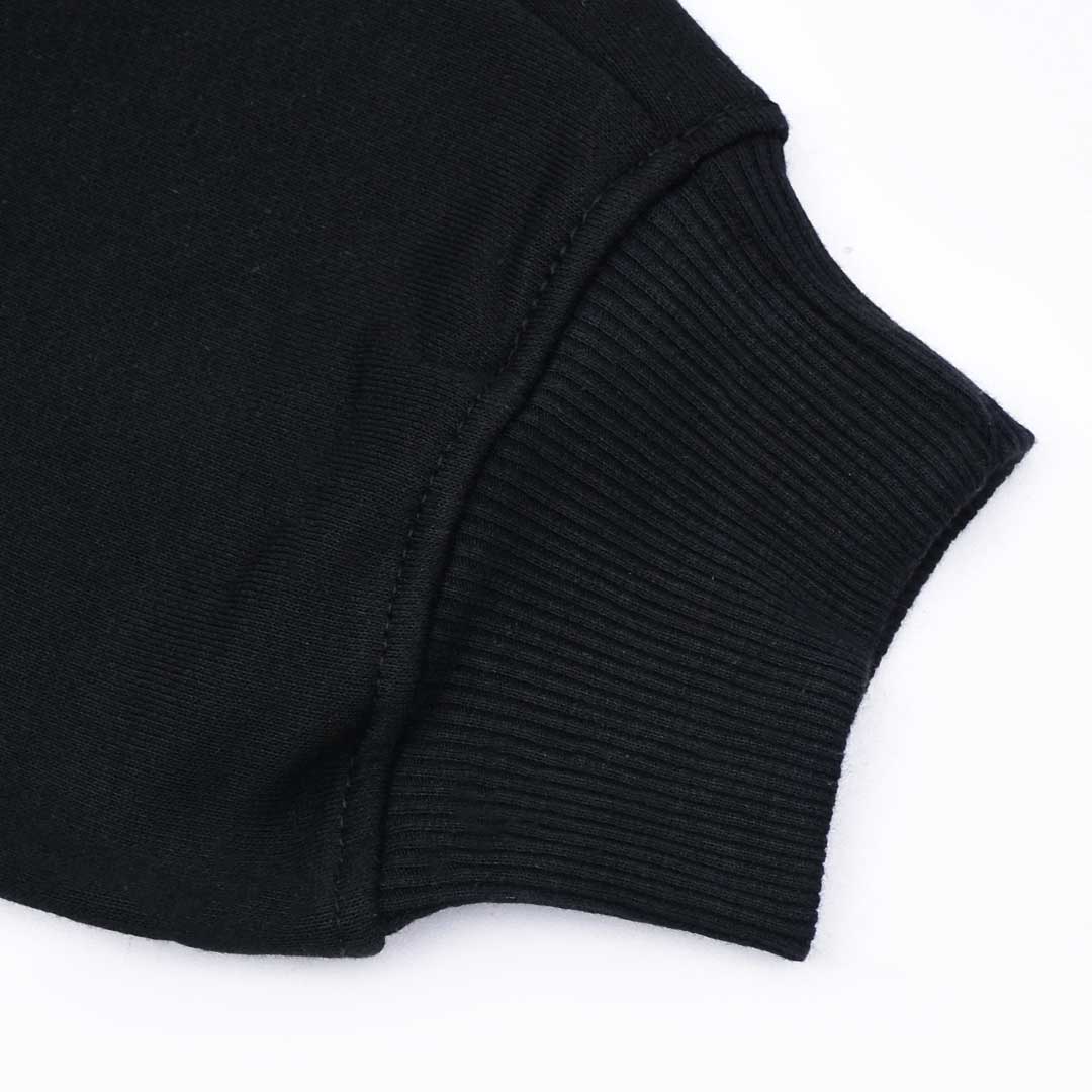 Oversized Basic Black Zipper Hoodie