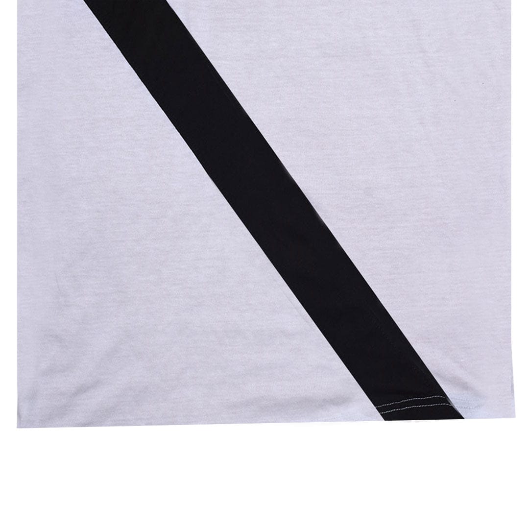 Colors Block Cross Panel Long Sleeves Tee