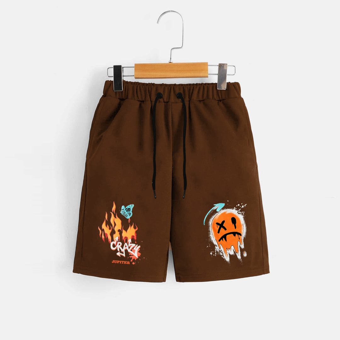 Jupiter Fire Emoji Graphic Men's Terry Shorts