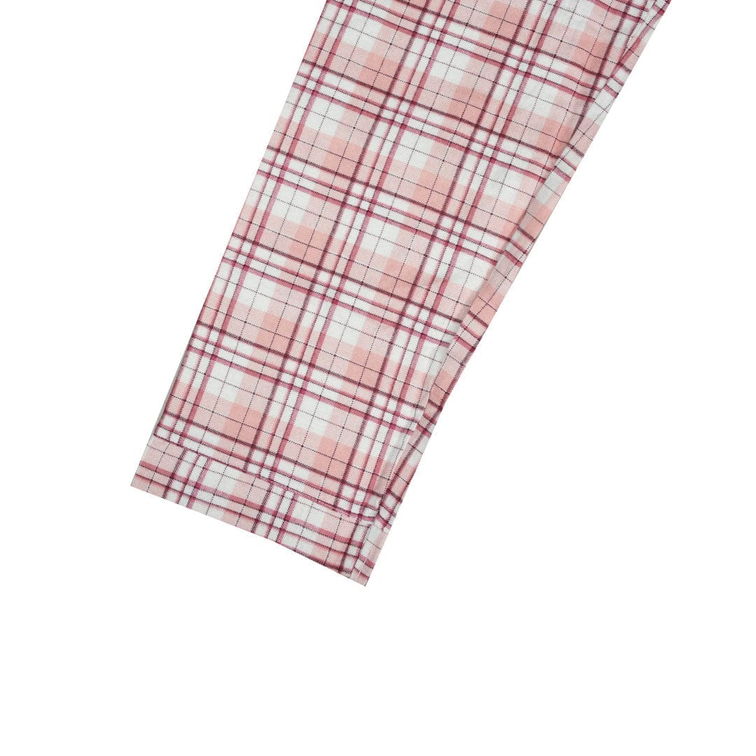 Women's Oxford Check Night Wear Light Pink Suit