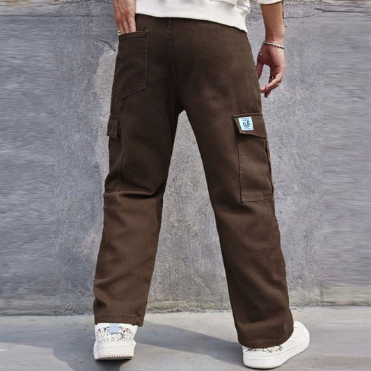 Jupiter French Twill Superior Brown Cotton Cargo Trouser For Men
