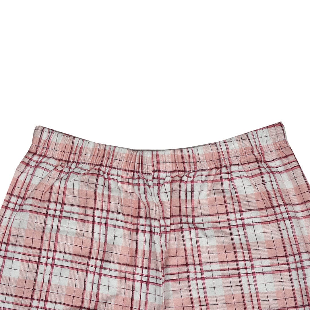 Women's Oxford Check Night Wear Light Pink Suit