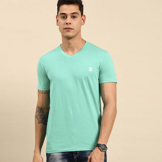 Funkys high density logo stellar V neck cotton tee