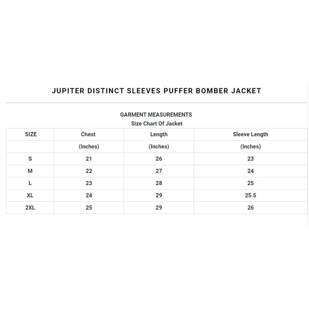 Jupiter Distinct Sleeves Puffer Bomber Jacket