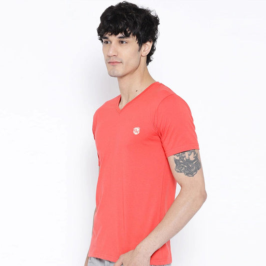 Funkys high density logo stellar V neck cotton tee