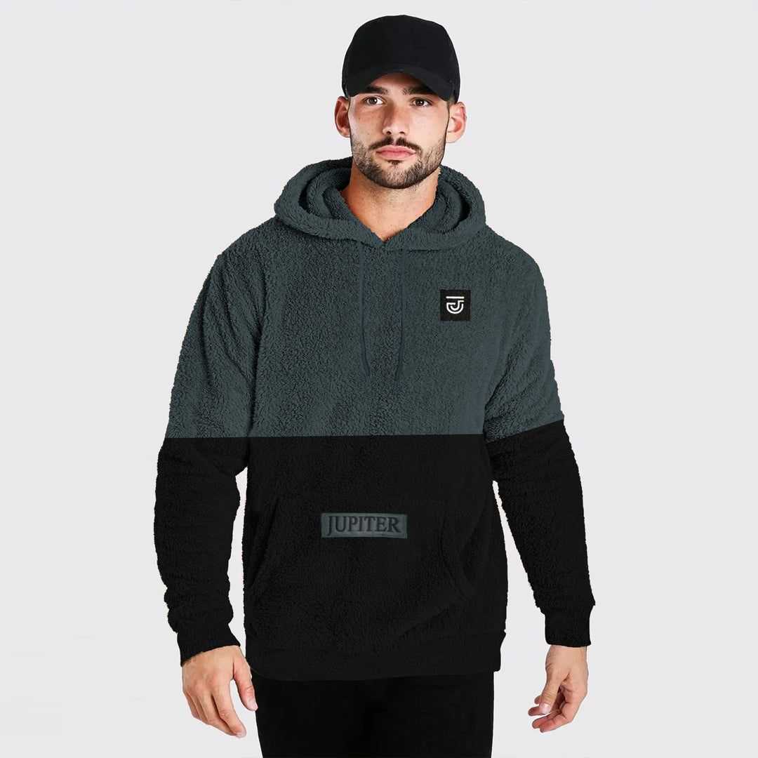 Jupiter Rugged Sherpa Gender Neautral Color Block Luxe Hoodie