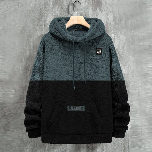 Jupiter Rugged Sherpa Gender Neautral Color Block Luxe Hoodie