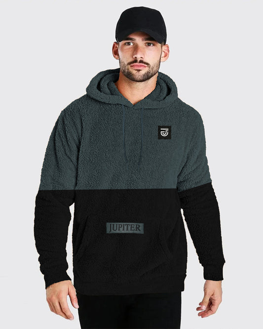 Jupiter Rugged Sherpa Gender Neutral Color Block Luxe Hoodie