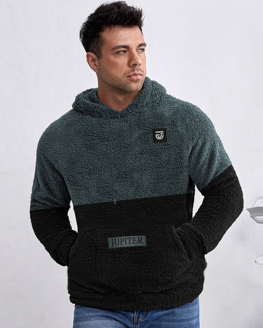 Jupiter Rugged Sherpa Gender Neutral Color Block Luxe Hoodie