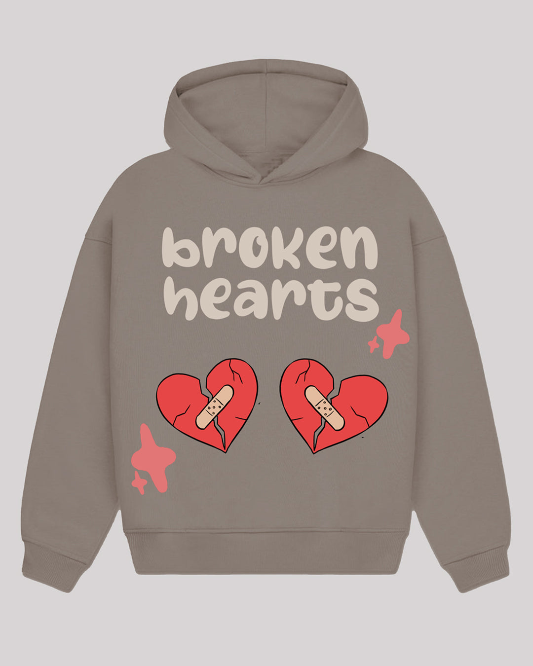 Jupiter Hotep Oversized Broken Heart’S Printed Hoodie