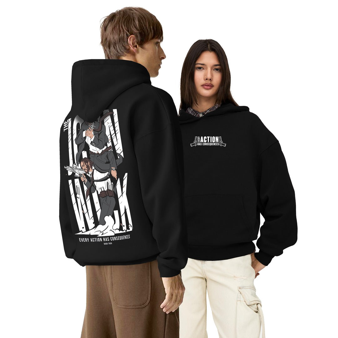 Jupiter Hotep Oversized Action Printed Hoodie