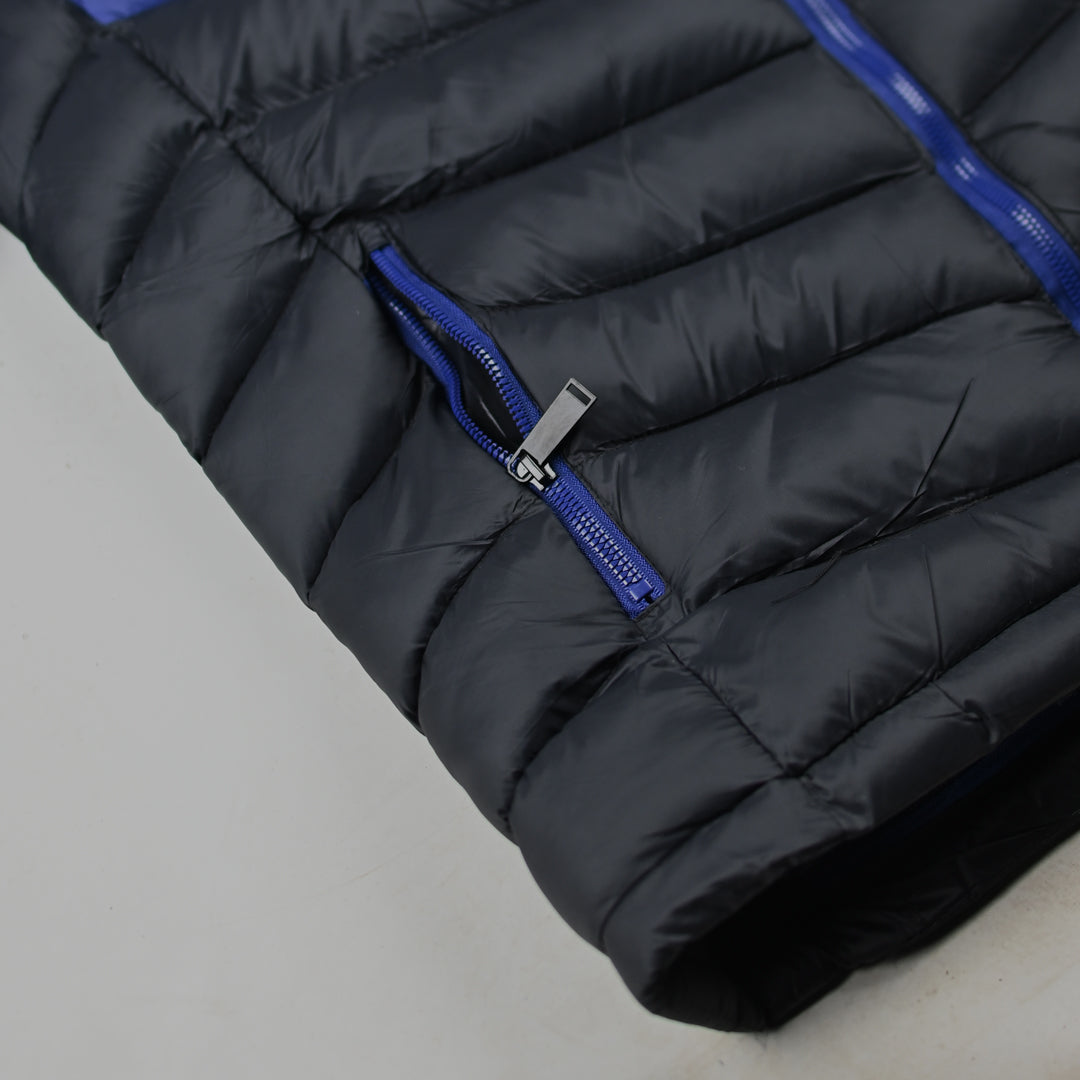 Imported Color Block Cross Seam Heavy Insulated Puffer Jacket For Men