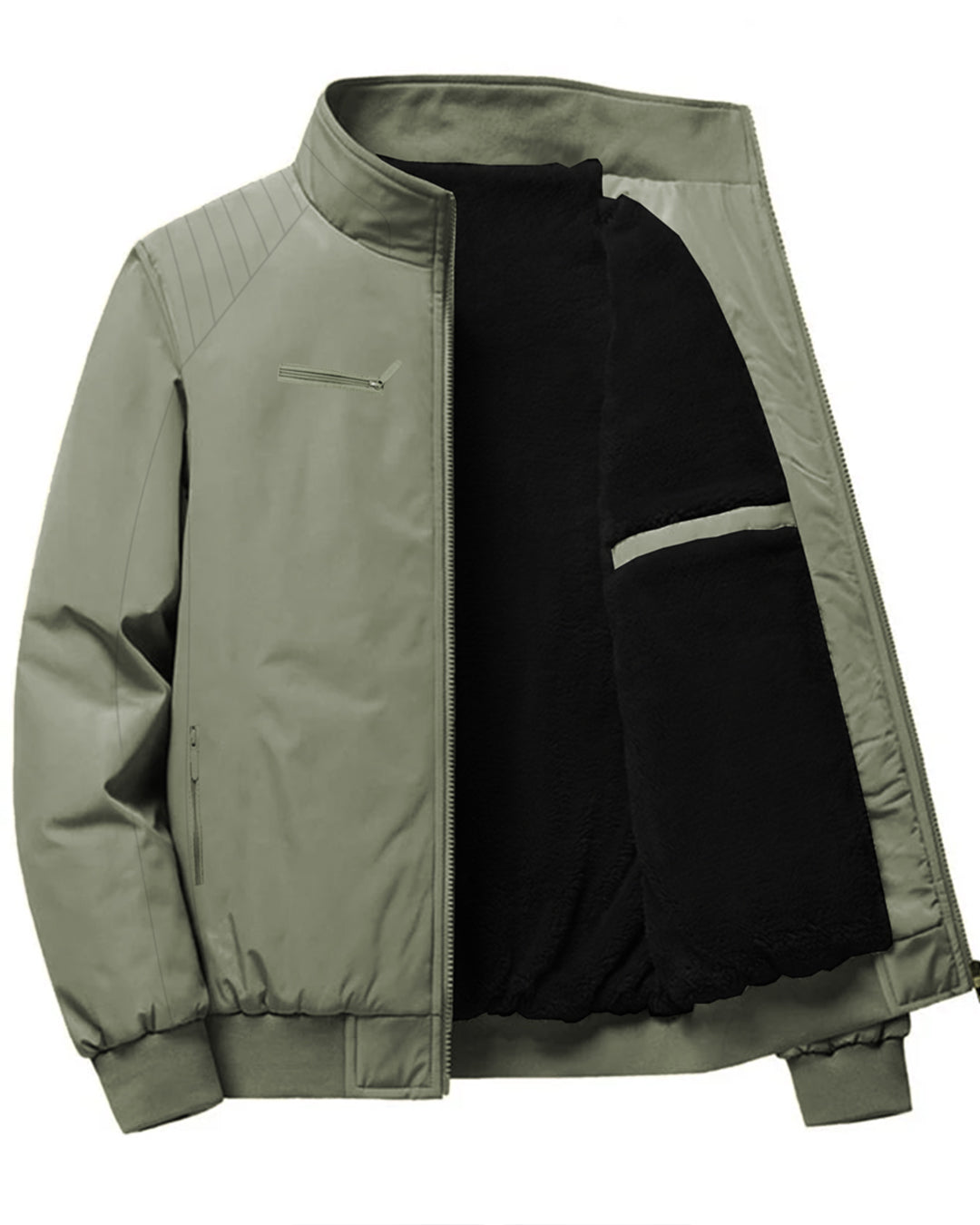 Imported Elegant Front Zip Sherpa Lining Bomber Jackets For Men