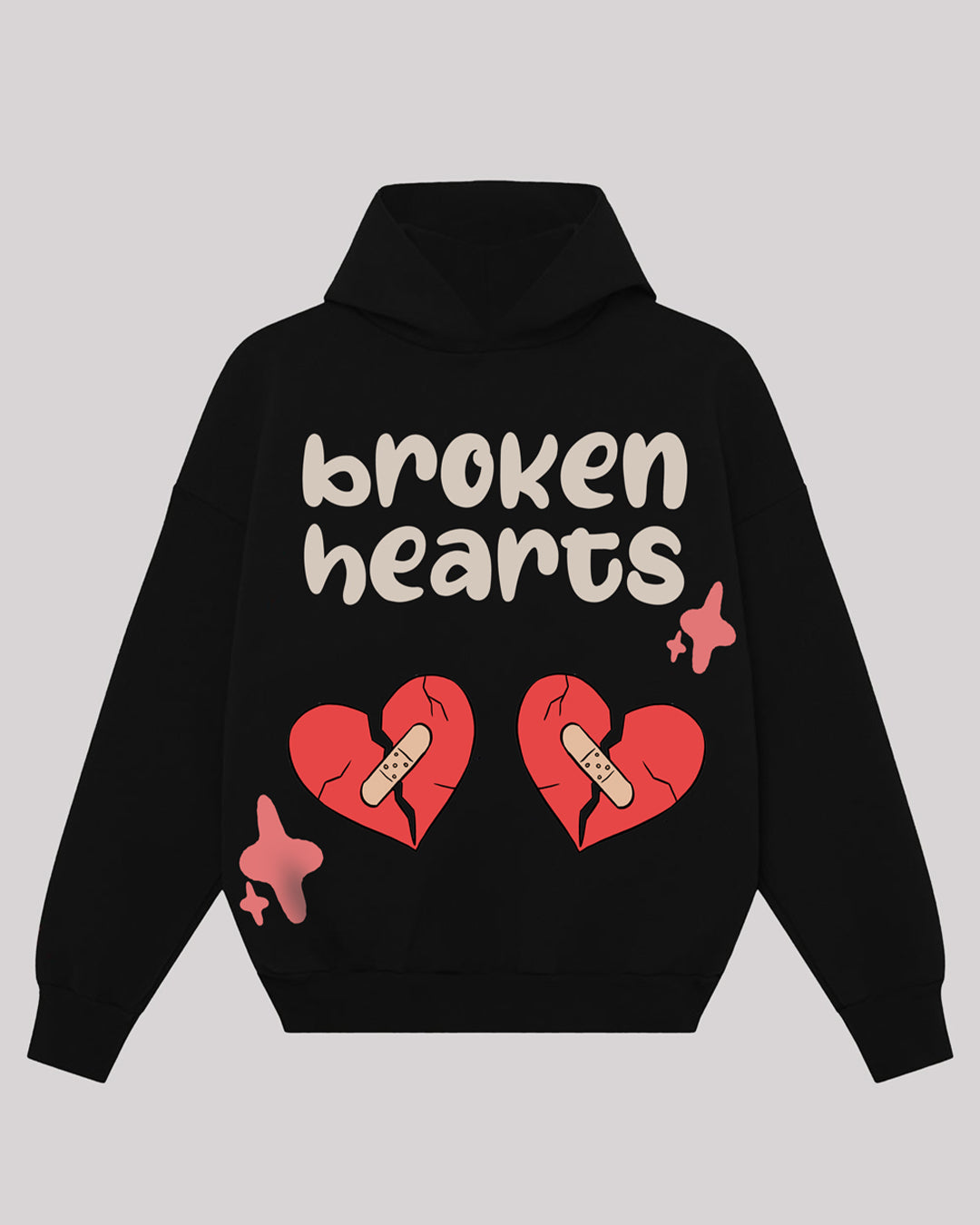 Jupiter Hotep Oversized Broken Heart’S Printed Hoodie