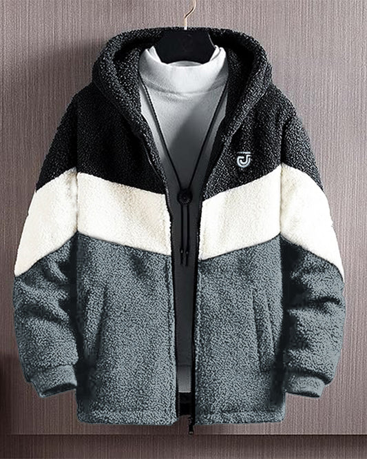 Jupiter Contrast Panel Exclusive Gender Neautral Sherpa Hoodie