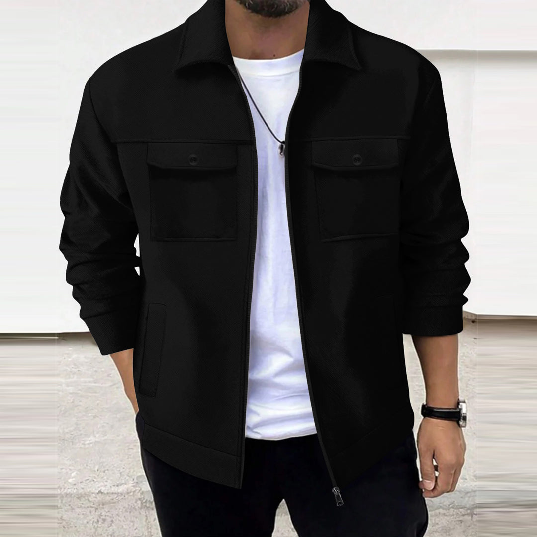 Jupiter Luxurious Soft Shell Tow Pockets Bomber Jacket For Men